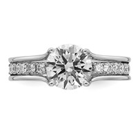 14K White Gold Certified Round Center Lab Grown Diamond VS+ F+ Ring view 4