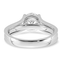 14K White Gold Certified Round Center Lab Grown Diamond VS+ F+ Ring view 5
