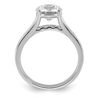 14K White Gold Certified Round Center Lab Grown Diamond VS+ F+ Ring view 2