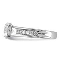 14K White Gold Certified Round Center Lab Grown Diamond VS+ F+ Ring view 3