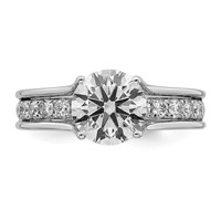 14K White Gold Certified Round Center Lab Grown Diamond VS+ F+ Ring view 4