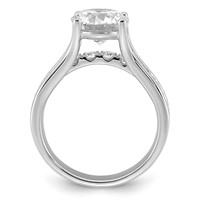 14K White Gold Certified Round Center Lab Grown Diamond VS+ F+ Ring view 2