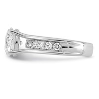 14K White Gold Certified Round Center Lab Grown Diamond VS+ F+ Ring view 3