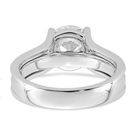 14K White Gold Certified Round Center Lab Grown Diamond VS+ F+ Ring view 5