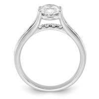 14K White Gold Certified Oval Center Lab Grown Diamond VS+ F+ Ring view 2