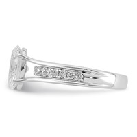 14K White Gold Certified Oval Center Lab Grown Diamond VS+ F+ Ring view 3