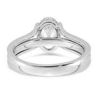 14K White Gold Certified Oval Center Lab Grown Diamond VS+ F+ Ring view 5