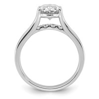 14K White Gold Certified Oval Center Lab Grown Diamond VS+ F+ Ring view 2