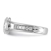 14K White Gold Certified Oval Center Lab Grown Diamond VS+ F+ Ring view 3