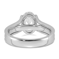 14K White Gold Certified Oval Center Lab Grown Diamond VS+ F+ Ring view 5