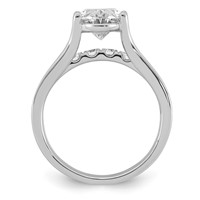 14K White Gold Certified Oval Center Lab Grown Diamond VS+ F+ Ring view 2