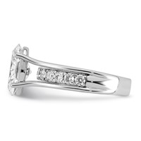 14K White Gold Certified Oval Center Lab Grown Diamond VS+ F+ Ring view 3