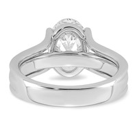14K White Gold Certified Oval Center Lab Grown Diamond VS+ F+ Ring view 5