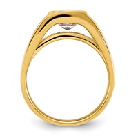 14K Yellow Gold 1.75ct Cert Princess Lab Grown Dia VS+ F+ Comp Ring view 2