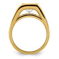 14K Yellow Gold 2.50ct Cert Princess Lab Grown Dia VS+ F+ Comp Ring view 2