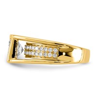 14K Yellow Gold 2.50ct Cert Princess Lab Grown Dia VS+ F+ Comp Ring view 3