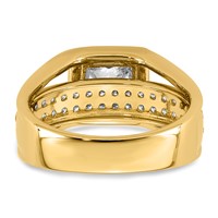 14K Yellow Gold 2.50ct Cert Princess Lab Grown Dia VS+ F+ Comp Ring view 5