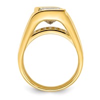 14K Yellow Gold 3ct Cert Princess Lab Grown Dia VS+ F+ Comp Ring view 2