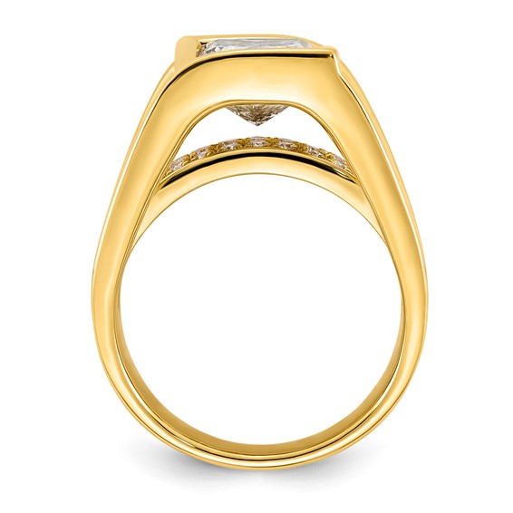 14ky 3ct Cert Princess Lab Grown Dia VS+ F+ Comp Ring