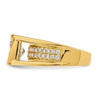 14K Yellow Gold 3ct Cert Princess Lab Grown Dia VS+ F+ Comp Ring view 3