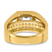 14K Yellow Gold 3ct Cert Princess Lab Grown Dia VS+ F+ Comp Ring view 4