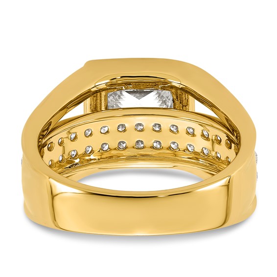 14ky 3ct Cert Princess Lab Grown Dia VS+ F+ Comp Ring