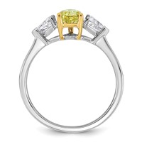 Emma Grace 14K Two-Tone 1.38 Carat Certified Lab Grown Diamond VS+ Pear Vivid Yellow & VS+ F+ Triangle Complete Ring view 2