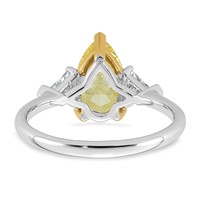 Emma Grace 14K Two-Tone 2.38 Carat Certified Lab Grown Diamond VS+ Pear Vivid Yellow & VS+ F+ Triangle Complete Ring view 5