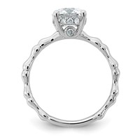 14K White Gold 1.62ct Cert Round Center Lab Grown Diamond VS+ F+ Comp Ring view 2
