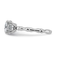 14K White Gold 1.62ct Cert Round Center Lab Grown Diamond VS+ F+ Comp Ring view 3