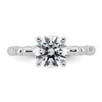 14K White Gold 1.62ct Cert Round Center Lab Grown Diamond VS+ F+ Comp Ring view 4