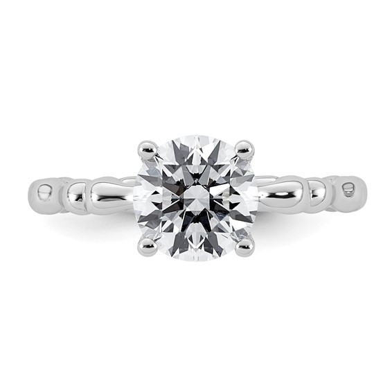 14kw 1 5/8ct Cert Round Center Lab Grown Diamond VS+ F+ Comp Ring