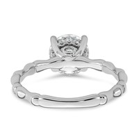 14K White Gold 1.62ct Cert Round Center Lab Grown Diamond VS+ F+ Comp Ring view 5