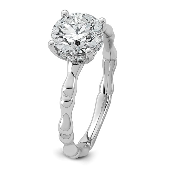 14kw 1 5/8ct Cert Round Center Lab Grown Diamond VS+ F+ Comp Ring