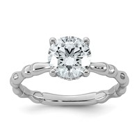 14K White Gold 1.62ct Cert Round Center Lab Grown Diamond VS+ F+ Comp Ring view 1