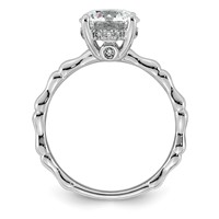 14K White Gold 2.12ct Cert Round Center Lab Grown Diamond VS+ F+ Comp Ring view 2