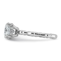 14K White Gold 2.12ct Cert Round Center Lab Grown Diamond VS+ F+ Comp Ring view 3