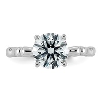 14K White Gold 2.12ct Cert Round Center Lab Grown Diamond VS+ F+ Comp Ring view 4