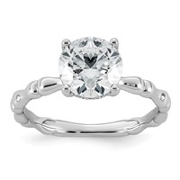 14K White Gold 2.12ct Cert Round Center Lab Grown Diamond VS+ F+ Comp Ring view 1