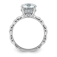 14K White Gold 2.62ct Cert Round Center Lab Grown Diamond VS+ F+ Comp Ring view 2