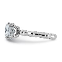 14K White Gold 2.62ct Cert Round Center Lab Grown Diamond VS+ F+ Comp Ring view 3