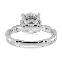 14K White Gold 2.62ct Cert Round Center Lab Grown Diamond VS+ F+ Comp Ring view 5