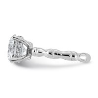 14K White Gold 3.20ct Cert Round Center Lab Grown Diamond VS+ F+ Comp Ring view 3