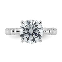 14K White Gold 3.20ct Cert Round Center Lab Grown Diamond VS+ F+ Comp Ring view 4