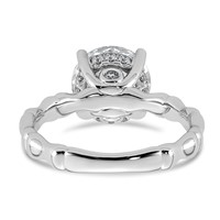 14K White Gold 3.20ct Cert Round Center Lab Grown Diamond VS+ F+ Comp Ring view 5
