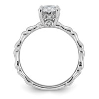 14K White Gold 1.62ct Cert Oval Center Lab Grown Diamond VS+ F+ Comp Ring view 2