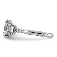 14K White Gold 1.62ct Cert Oval Center Lab Grown Diamond VS+ F+ Comp Ring view 3