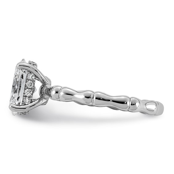 14kw 1 5/8ct Cert Oval Center Lab Grown Diamond VS+ F+ Comp Ring