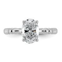 14K White Gold 1.62ct Cert Oval Center Lab Grown Diamond VS+ F+ Comp Ring view 4