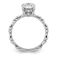 14K White Gold 2.12ct Cert Oval Center Lab Grown Diamond VS+ F+ Comp Ring view 2